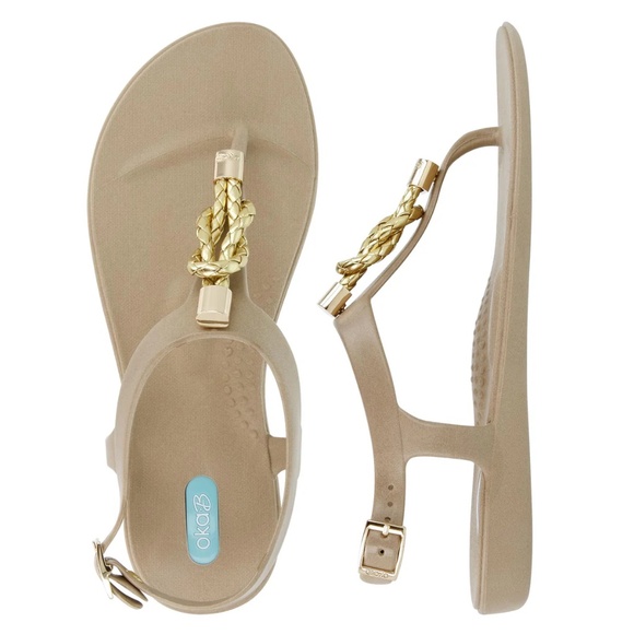 Oka-B Carson Neptune Thong Sandal, Beige w/Rope Knot (Women's Size 8 - Picture 1 of 15
